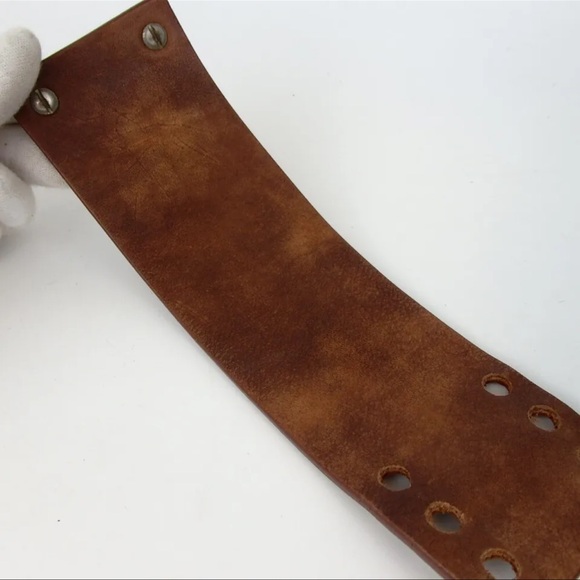 Authentic CELINE zebra pattern macadam bangle bracelet leather [Used] - Picture 7 of 9